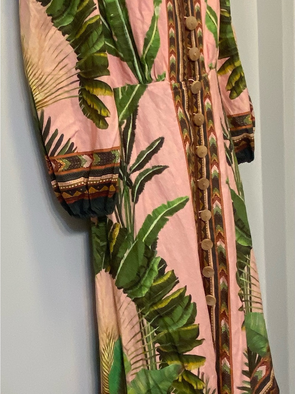 FARM RIO Amazonia Forest Linen Blend Tropical Maxi Dress S - Picture 5 of 16